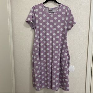 LuLaRoe Light Purple & White Polka Dot Tunic Dress, Medium